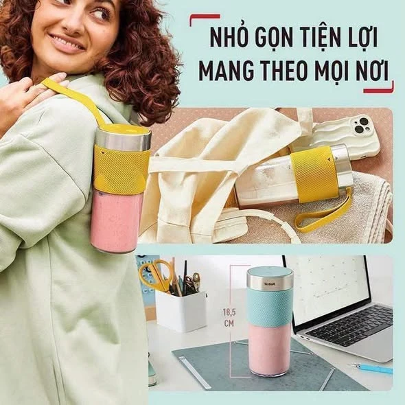 Máy xay sinh tố ko dây (dạng sạc) mini Tefal 50W