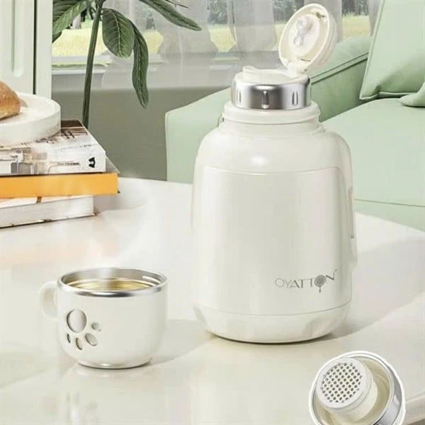 Bình giữ nhiệt chân mèo O52-W OYATTON màu trắng 1000ml, inox 316, model: OYTF52-C100