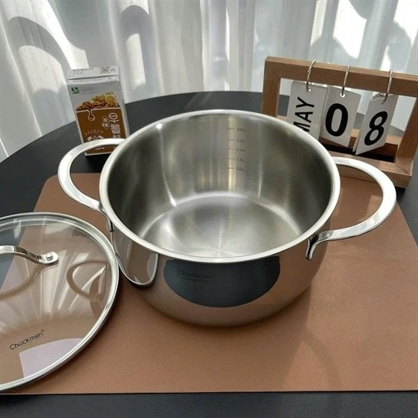 Bộ nồi kèm xửng hấp 2 tầng C227 CHOCKMEN 24cm, inox 18/10, model: CKM-ZY3L24Z