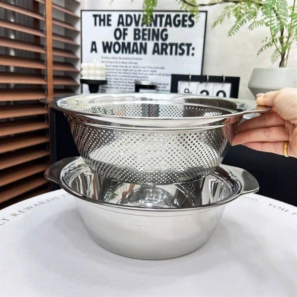 Bộ rổ chậu C398 CHOCKMEN 27cm, inox 18/10, model: CKM-JY27CLD