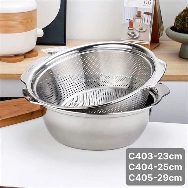 Bộ rổ chậu C403 CHOCKMEN 23cm, inox 18/10, model: LSL23CM