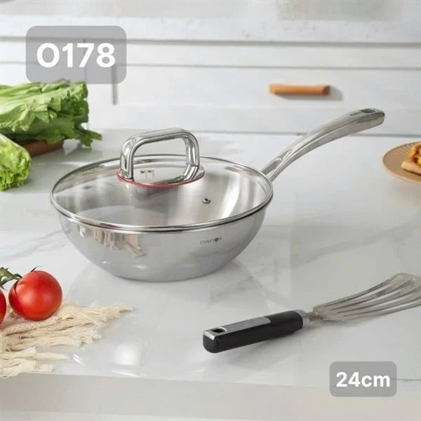 Chảo sâu lòng O178 OYATTON 24cm, inox 18/10, model: OYT-AL178P24