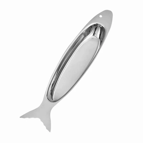 Đĩa sushi O566 OYATTON hình cá 35.5cm, inox 18/10, model: OYT-AL566P35