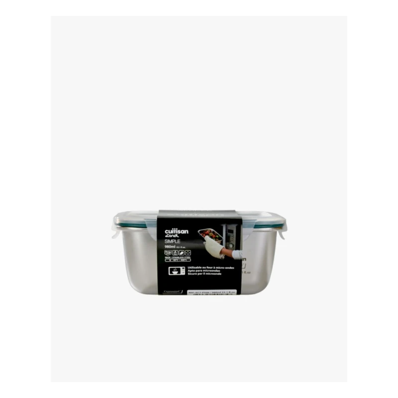 Hộp inox 304 cao cấp Cuitisan Simple 980ml chữ nhật No.6 - EC7-PS06