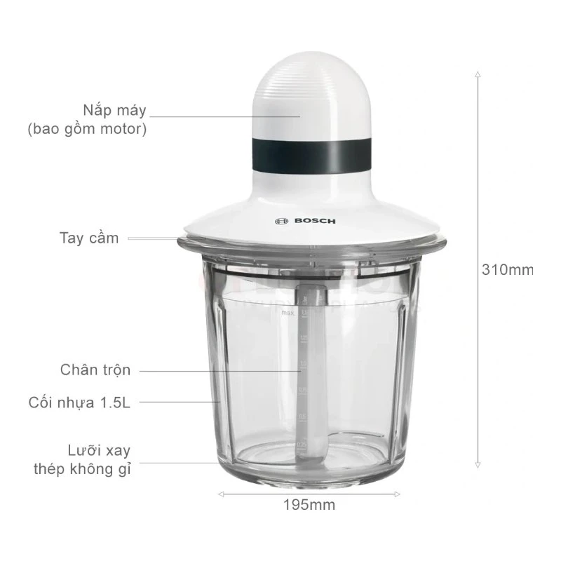 Máy xay thịt Bosch 1.5L MMR15A1
