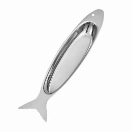Đĩa sushi O566 OYATTON hình cá 35.5cm, inox 18/10, model: OYT-AL566P35