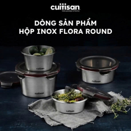 Set 4 hộp inox 304 cao cấp Cuitisan Flora tròn (SET D) - EC7-SR3456S