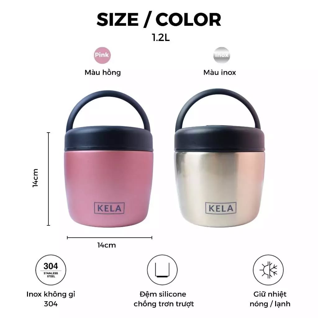 Cặp lồng giữ nhiệt Kela 1.2L là lựa chọn lý tưởng cho dân văn phòng